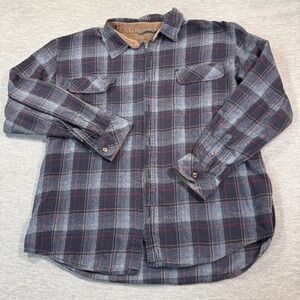 Venado Shirt Men 2XL Plaid Flannel‎ Fleece Lined Zip Up Button Pocket Warm